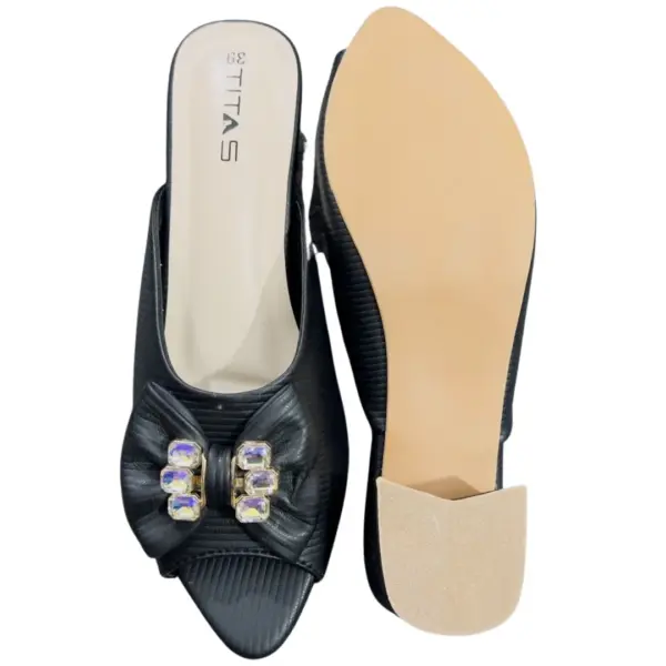 Block Heel Mule Shoe Black 08 (2)