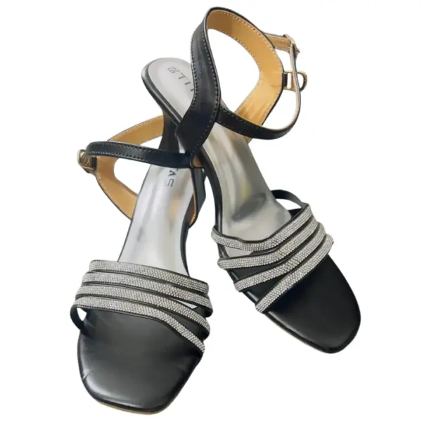 Ladies Fancy Heel Sandal Black 07 (4)