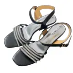 Ladies Fancy Heel Sandal Black1